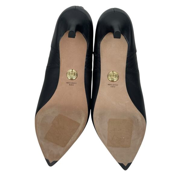 Veronica Beard Lisa Leather Mid Heel Ankle Bootie Boots Black Size 9.5M - Picture 10 of 13